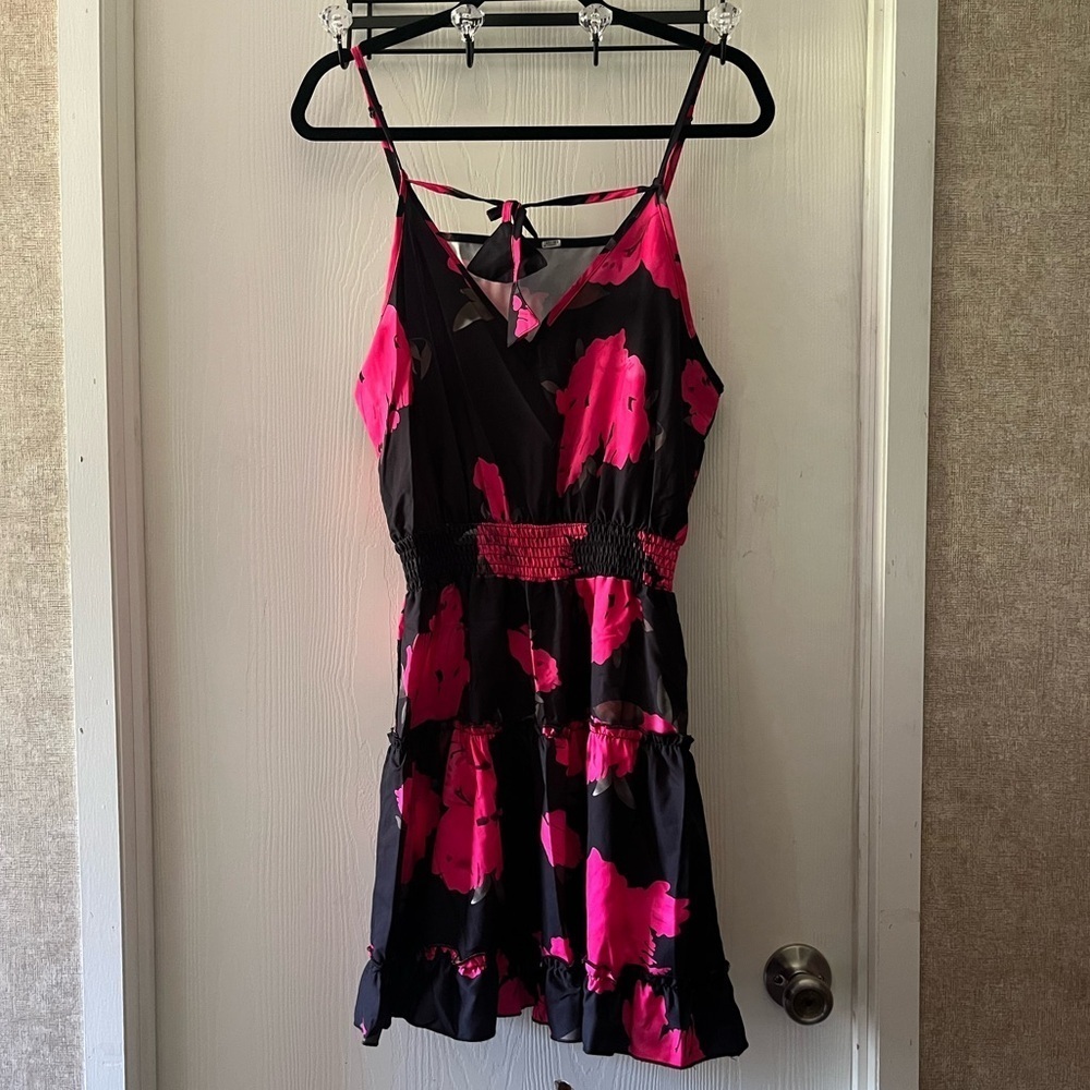 Black and Pink Floral Dress